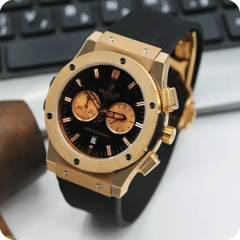 ساعت هابلوت مردانه کرنوگراف رزگلد 01.webp